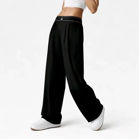 Black Casual Wide-Leg Pants Alo Yoga athletic pants size M (Regular)🔅🧘 - Picture 11 of 11